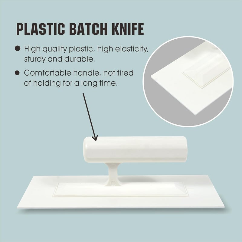 Hanroy Plastic Trowel with Comfortable Grip Handle, Includes 3.6" x 8.7'' White Finishing Trowels, Lightweight Mounting, Square End, Suitable for Scrape,Plastering and Paint Walls(D2209) - Image 3